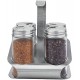 Porta Temperos 4 Potes 80ml De Vidro Com Suporte De Inox